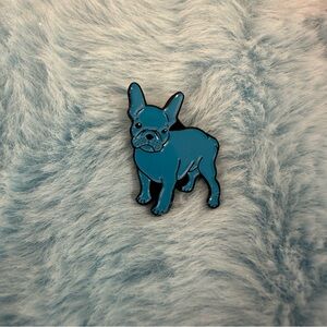 French Bulldog Frenchie Blue Enamel Pin